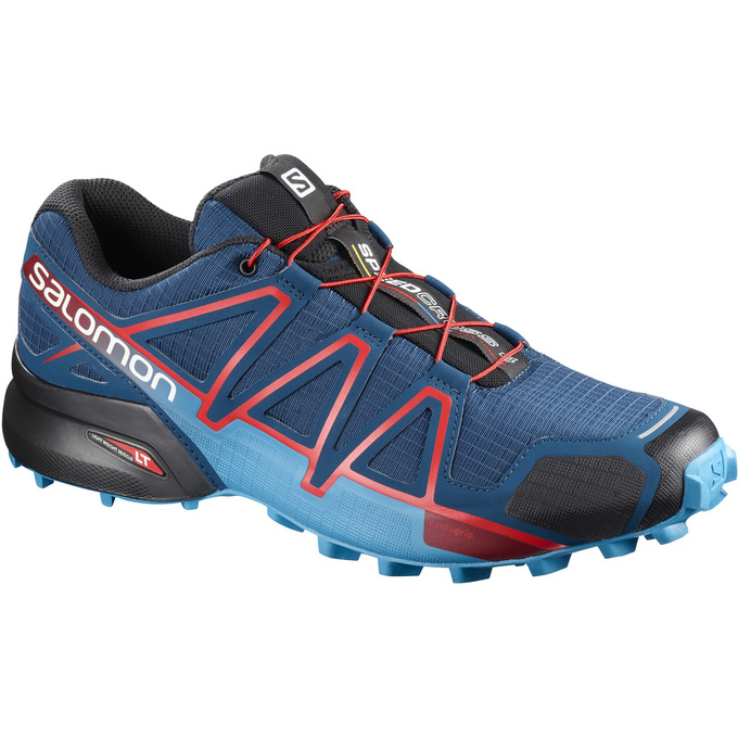 Salomon Israel SPEEDCROSS 4 - Mens Trail Running Shoes - Navy/Black (YDRP-28573)